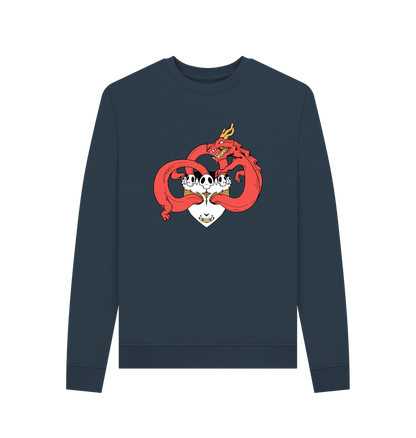 Navy Blue Printed Sweater Front