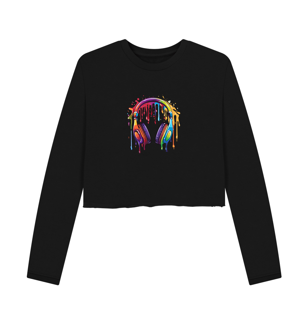 Black Colour Drip Music - Women's Boxy Jumper