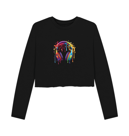 Black Colour Drip Music - Women's Boxy Jumper