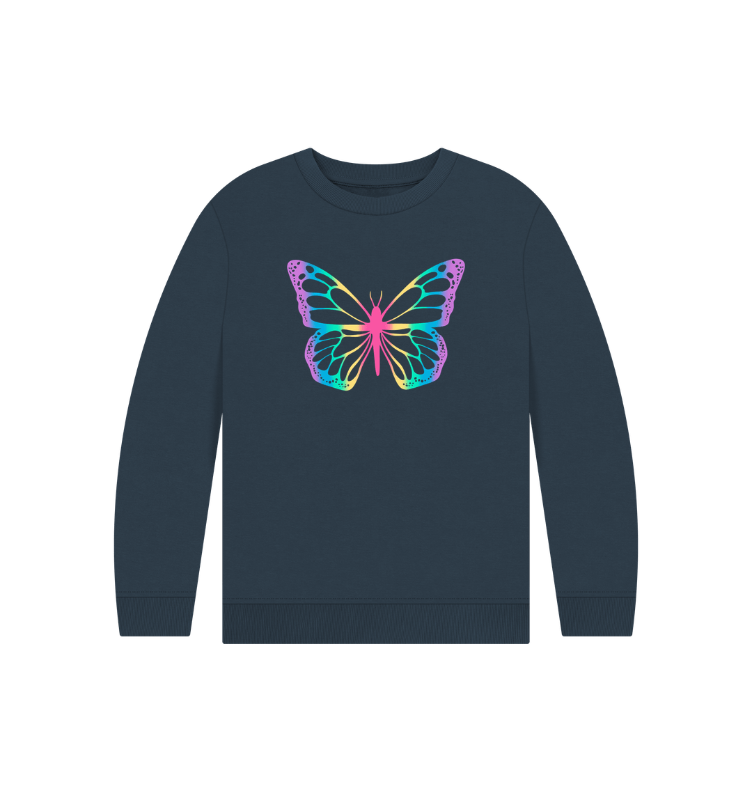 Navy Blue Printed Kids Jumper Front