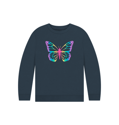 Navy Blue Printed Kids Jumper Front