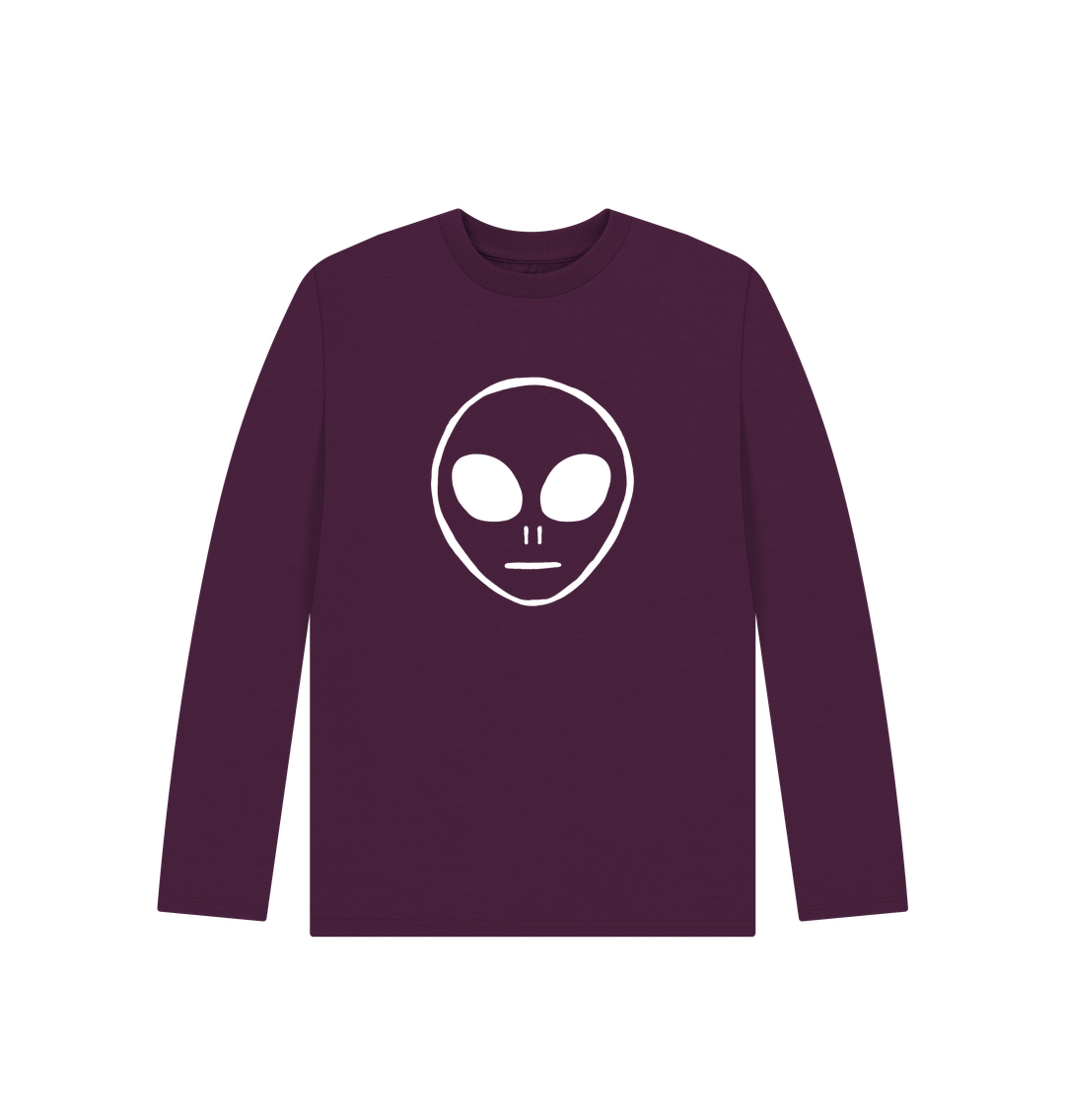 Purple Alien - Kids' Organic Long Sleeve T-shirt