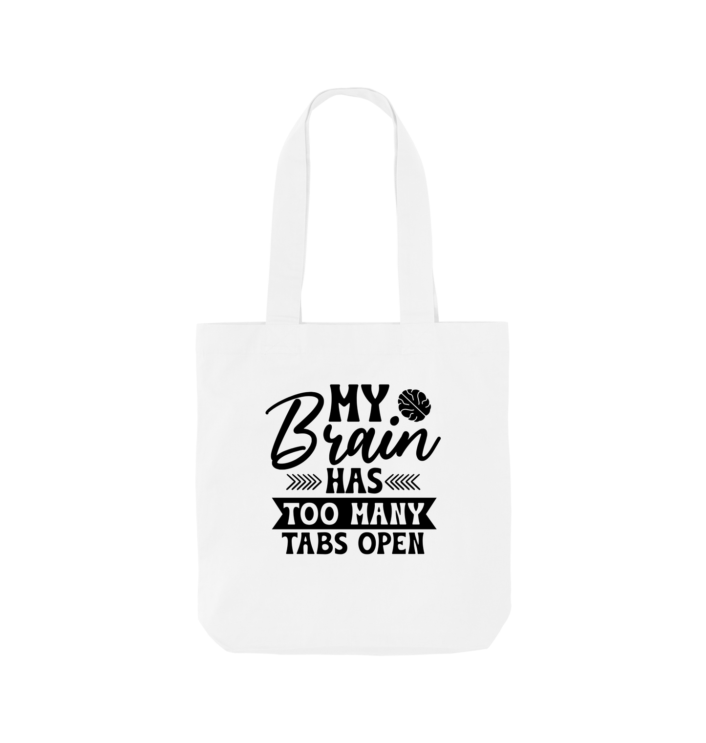 White My Brain has too many tabs open - Colour Tote Bag