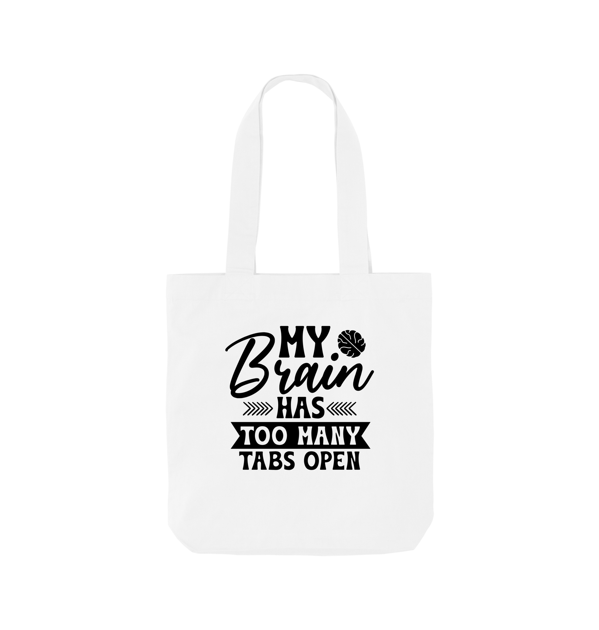 White My Brain has too many tabs open - Colour Tote Bag