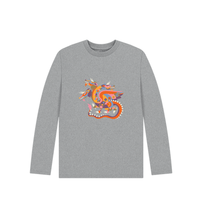 Athletic Grey Three Headed Dragon - Kids' Organic Long Sleeve T-shirt