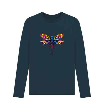 Denim Blue Printed Long Sleeve T Shirt Front