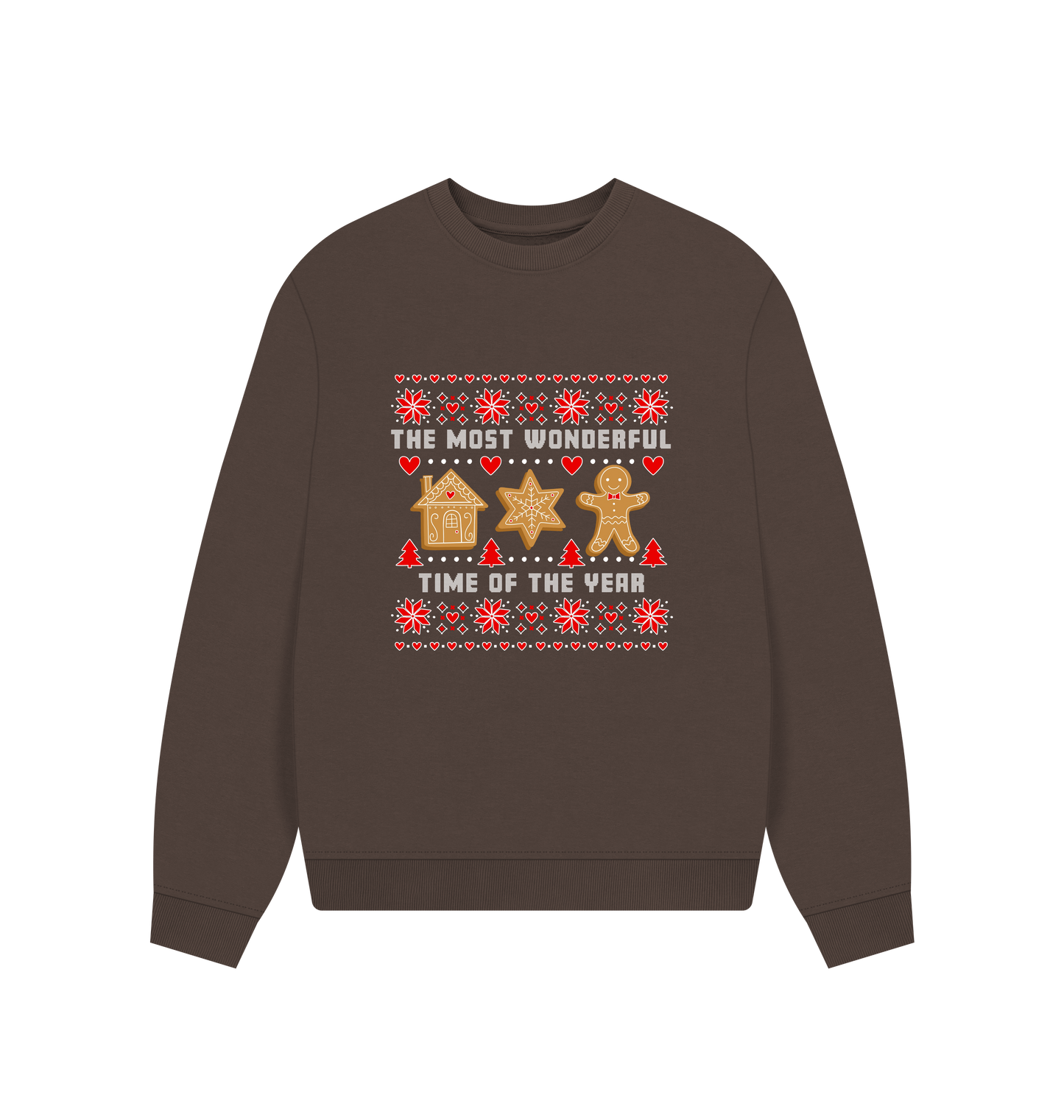 Chocolate Printed Sweater Front