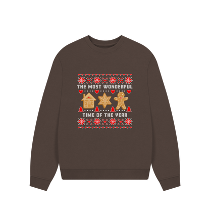 Chocolate Printed Sweater Front