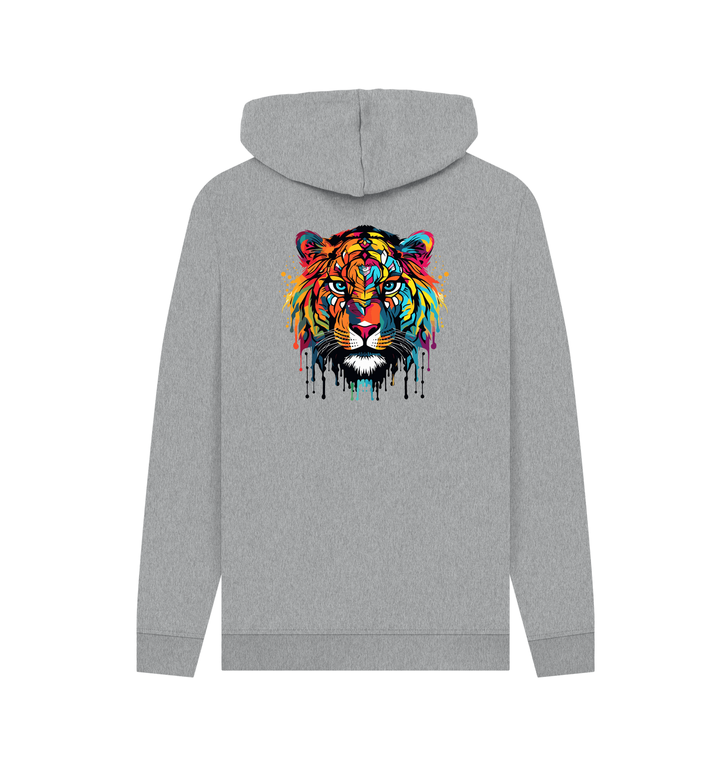 Light Heather Colour Drip Wild Tiger - Men's Pullover Hoodie