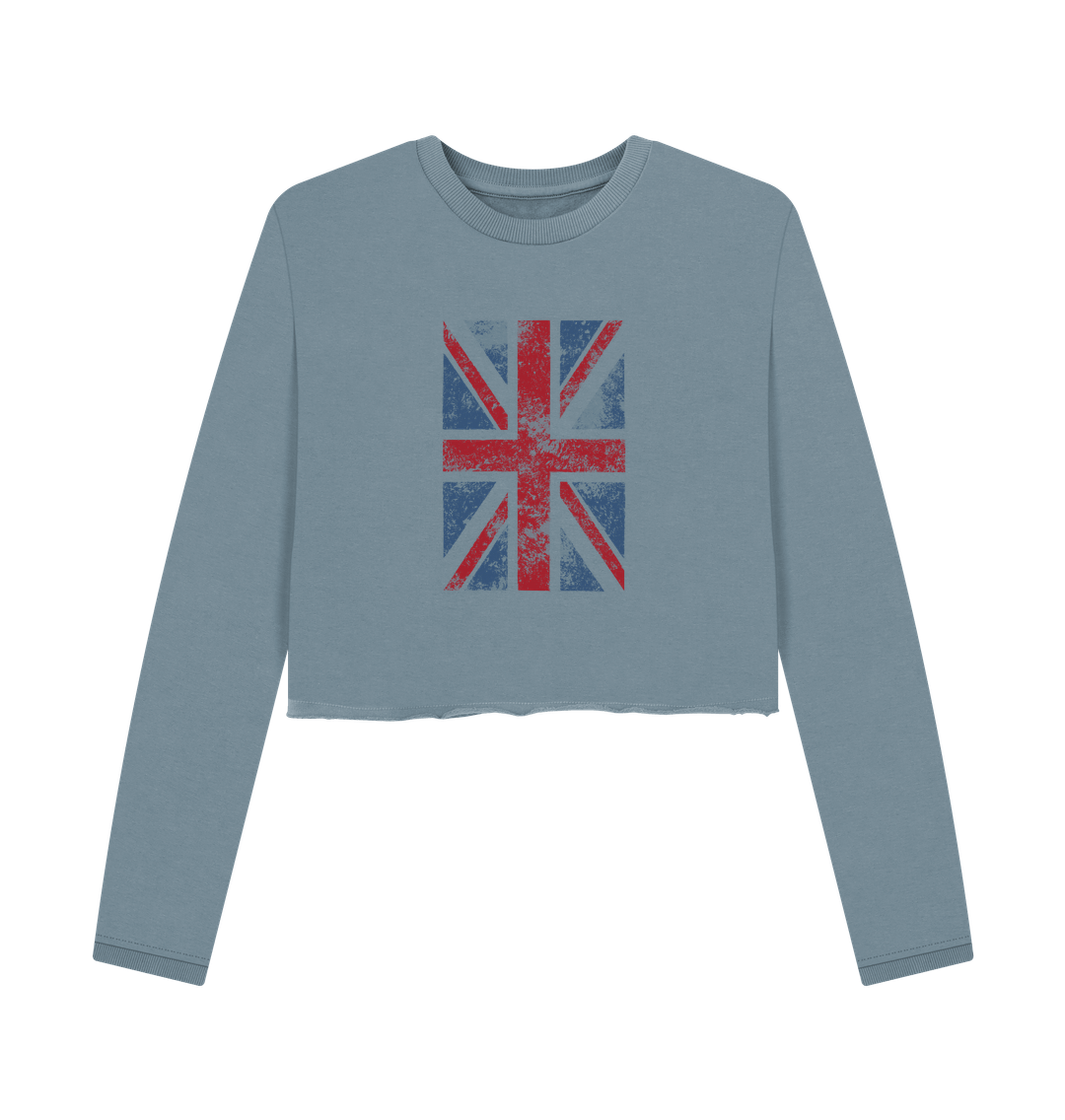 Stone Blue Union Jack -  Women's Boxy Jumper