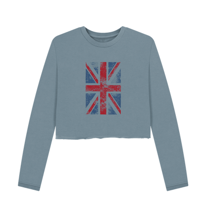 Stone Blue Union Jack -  Women's Boxy Jumper