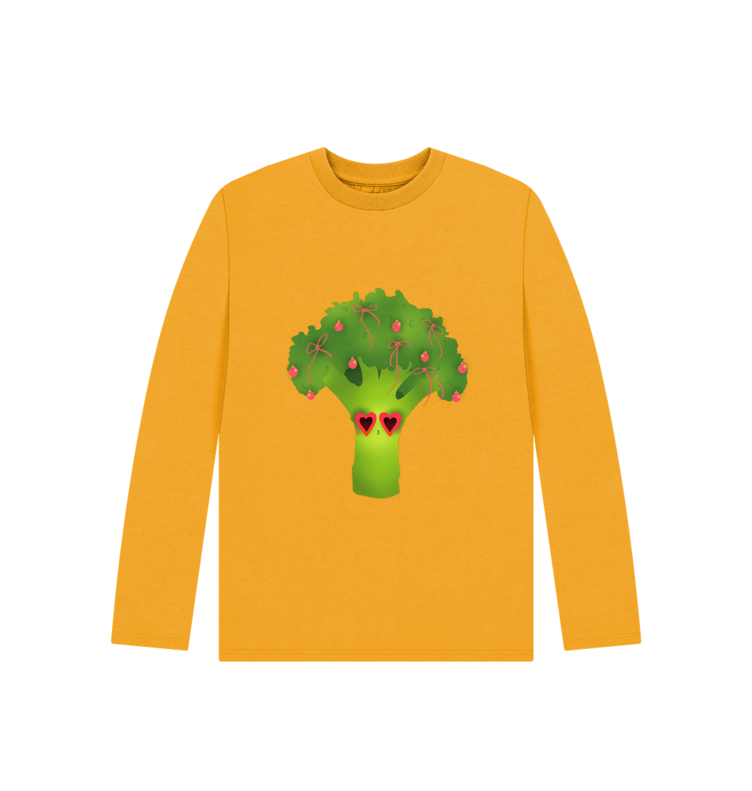 Mustard Festive Broc-Tree by Emma Garrett - Kids' Long sleeve T-Shirt