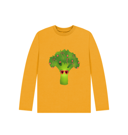 Mustard Festive Broc-Tree by Emma Garrett - Kids' Long sleeve T-Shirt