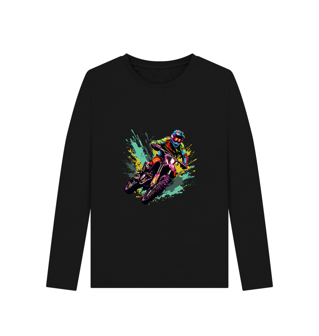 Black Colour Drip Fast Ride - Women's Long Sleeve T-shirt