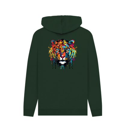 Evergreen Colour Drip Wild Tiger - Men's Pullover Hoodie