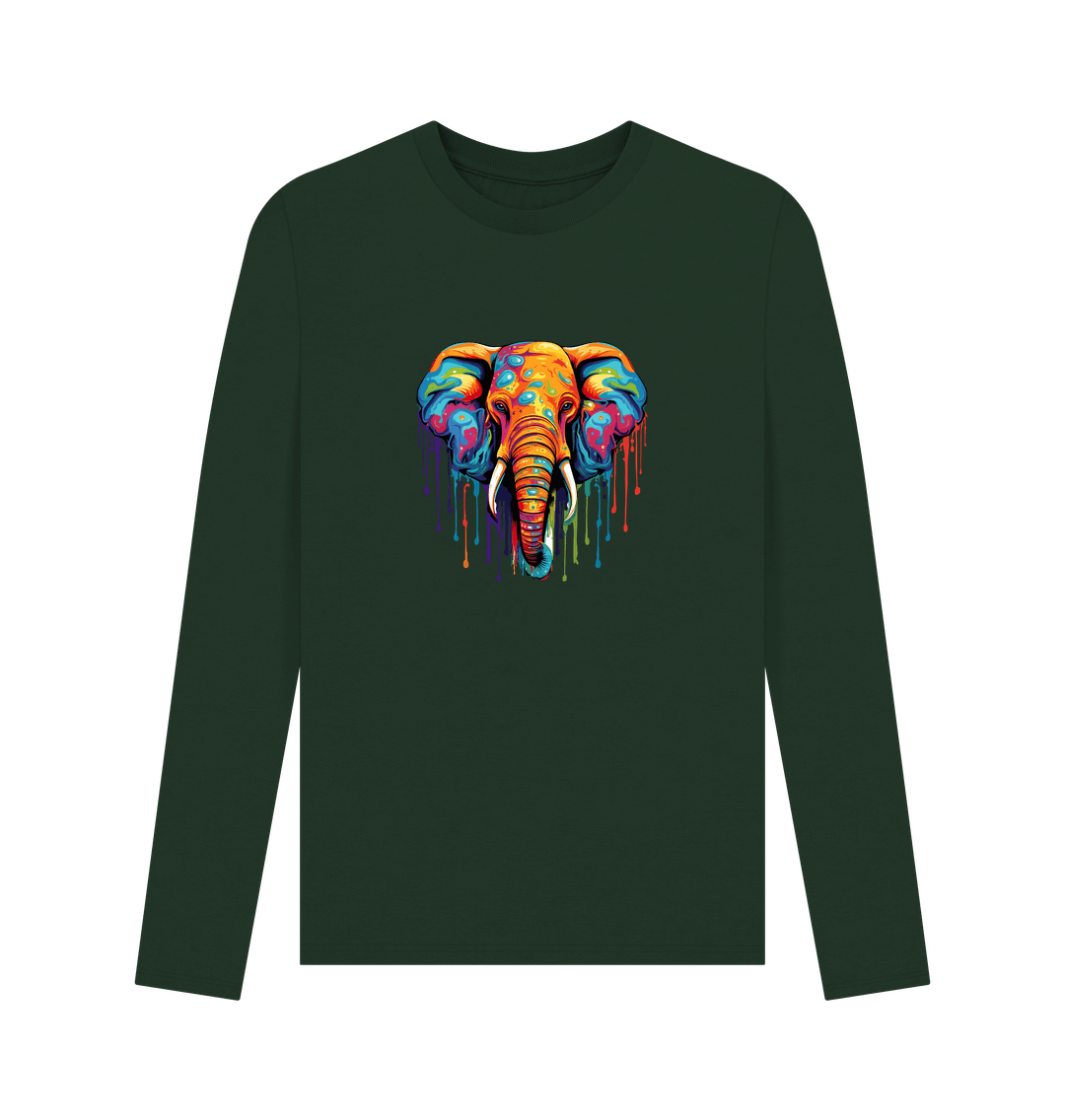 Evergreen Colour Drip Wild Elephant - Men's Long Sleeve T-shirt