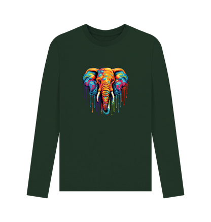 Evergreen Colour Drip Wild Elephant - Men's Long Sleeve T-shirt