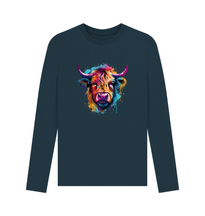 Denim Blue Colour Drip Raging Bull - Men's Long Sleeve T-shirt