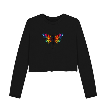 Black Colour Drip Dragonfly Queen - Women's Boxy Jumper