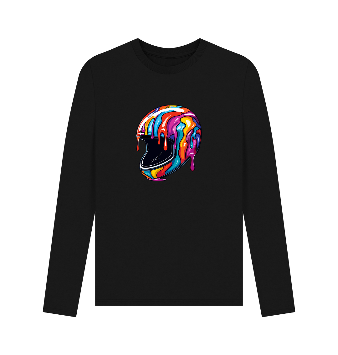 Black Colour Drip Helmet - Men's Long Sleeve T-shirt