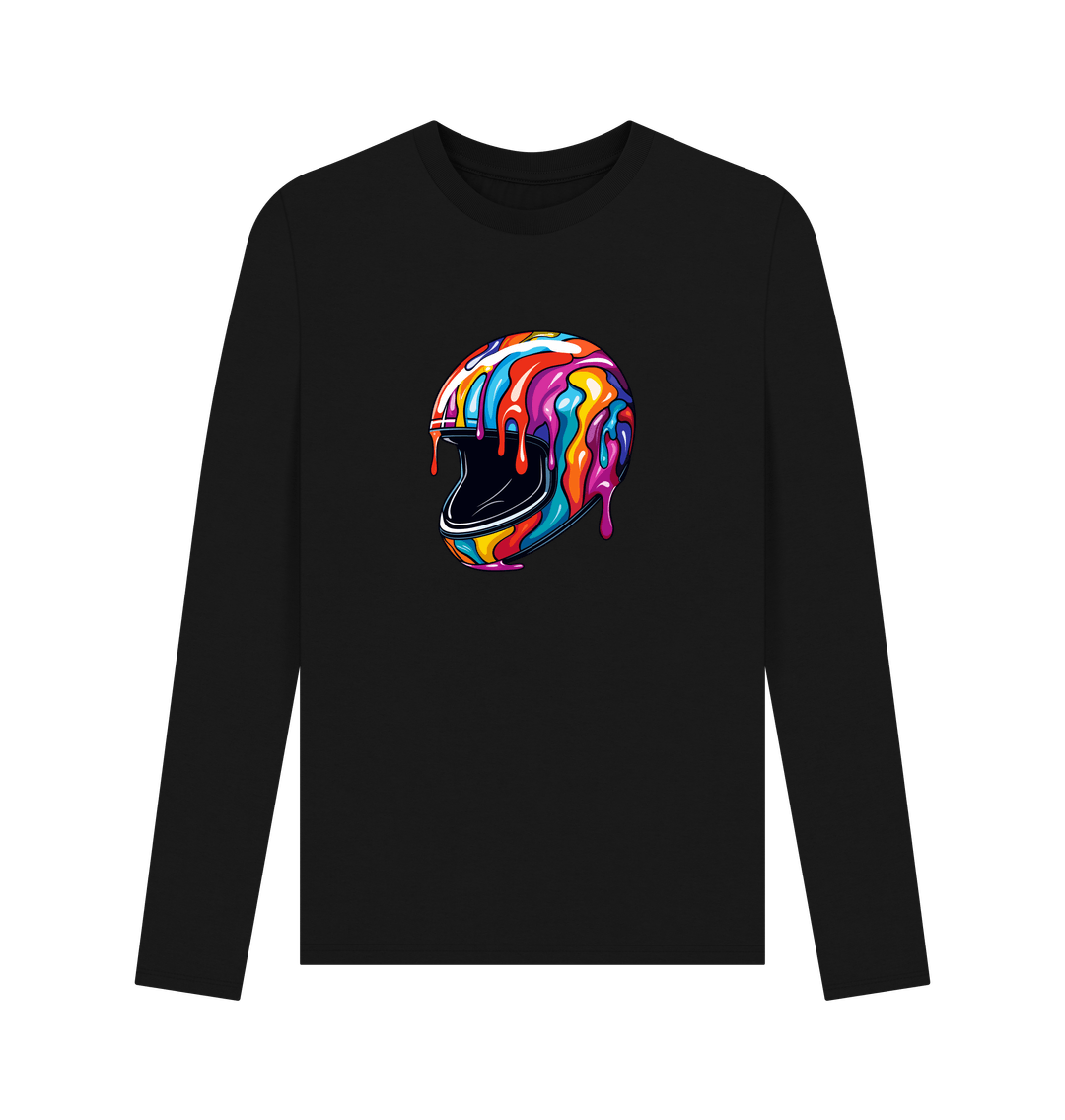 Black Printed Long Sleeve T Shirt Front