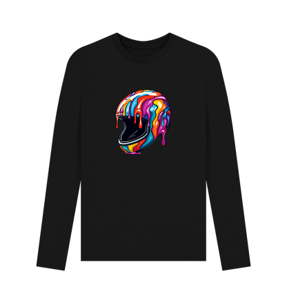 Black Printed Long Sleeve T Shirt Front