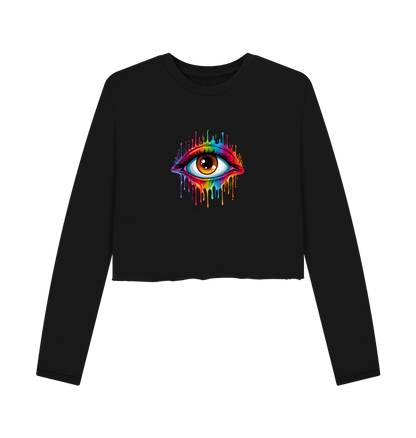 Black Printed Boxy Jumpers Front