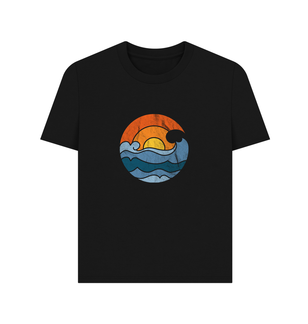 Black Sun Wave - Women's Plain T-shirt