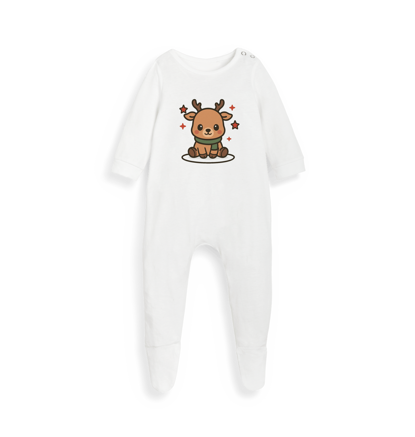 White Printed baby grow Front