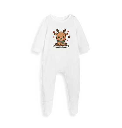 White Printed baby grow Front