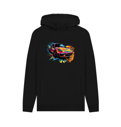 Black Colour Drip Speedster - Men's Pullover Hoodie