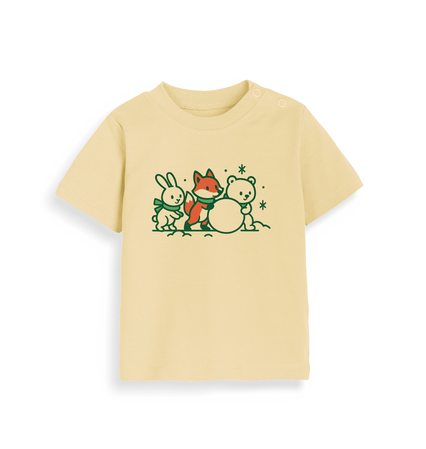Soft Yellow Printed Kids T-Shirt Front