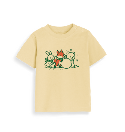 Soft Yellow Printed Kids T-Shirt Front