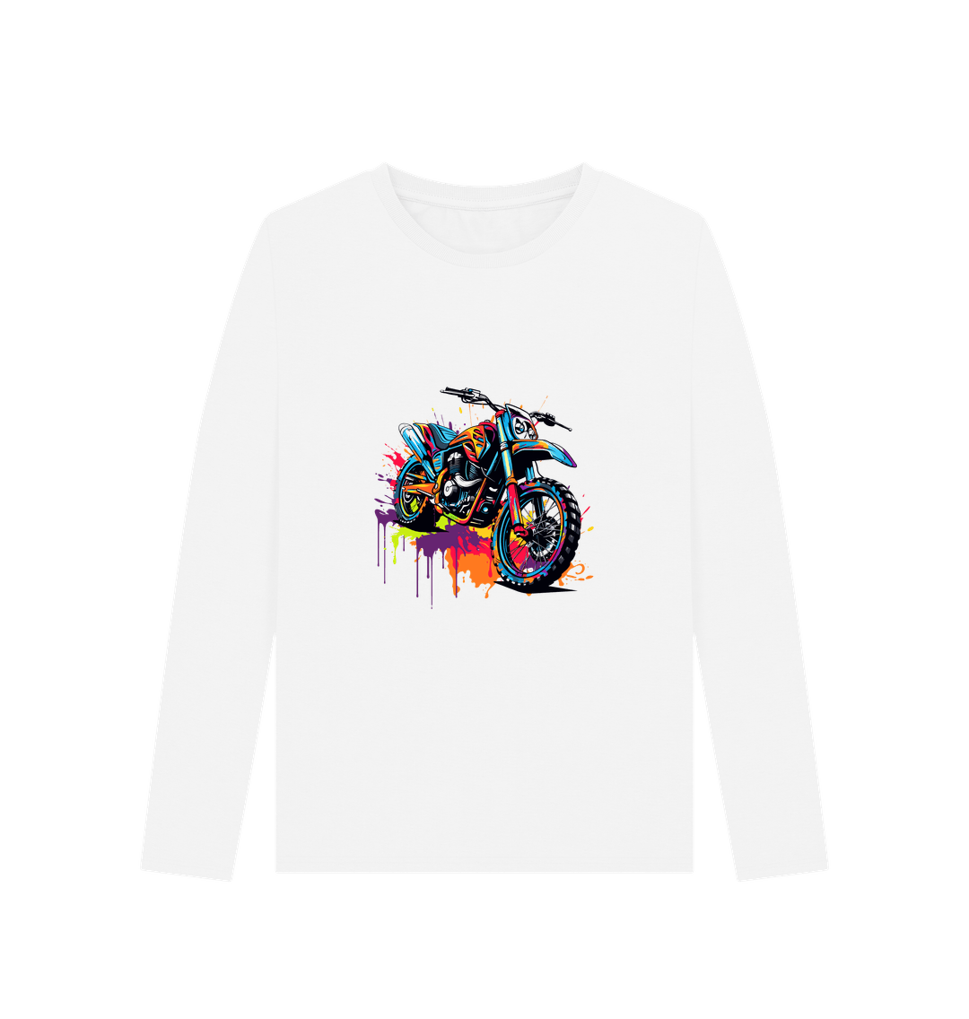 White Colour Drip Rider - Women's Long Sleeve T-shirt