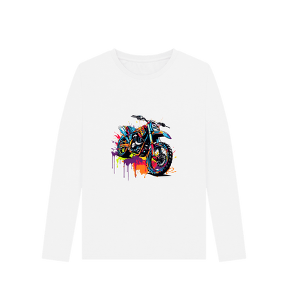 White Colour Drip Rider - Women's Long Sleeve T-shirt