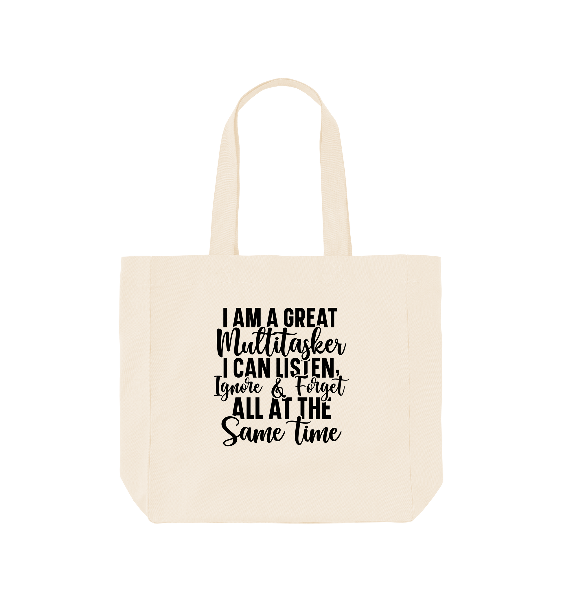 Natural I am a great multitasker I can listen - Shopper Tote Bag