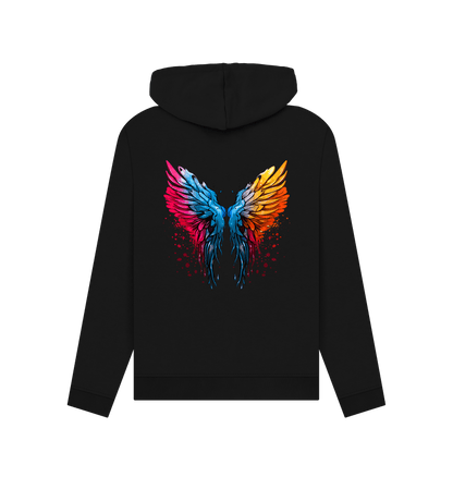 Black Colour Drip Angel Wings - Womens Pullover Hoody