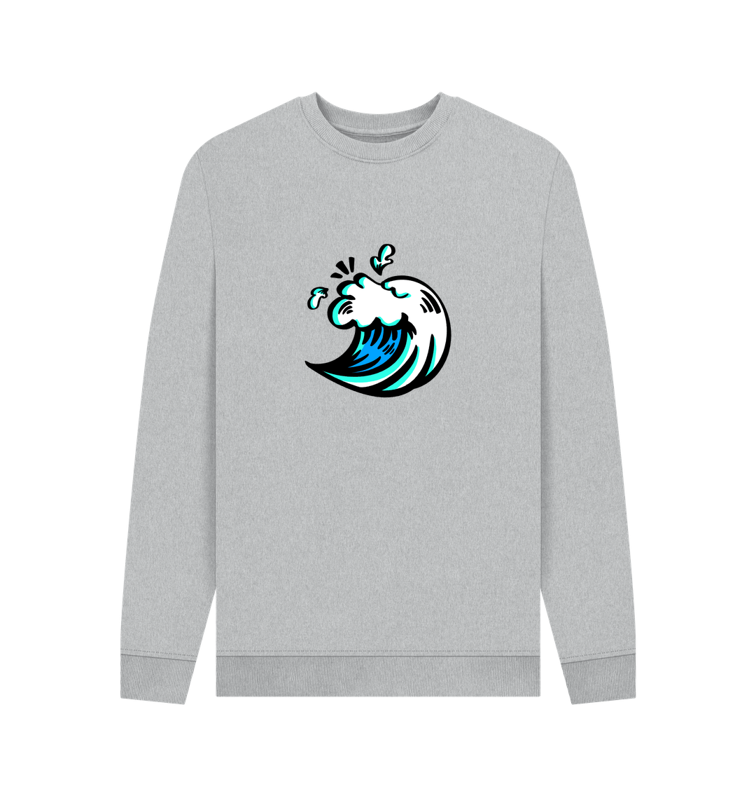 Grey Surf The Wave - Men's Crewneck Sweater