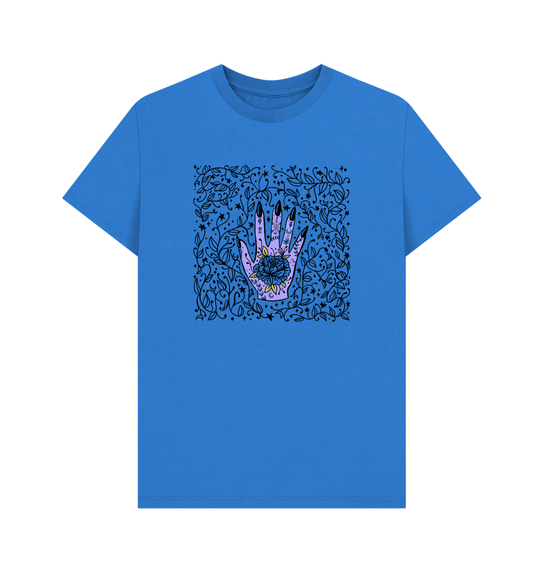 Bright Blue Creepy Palm Reader - Women's Relaxed Fit Tee