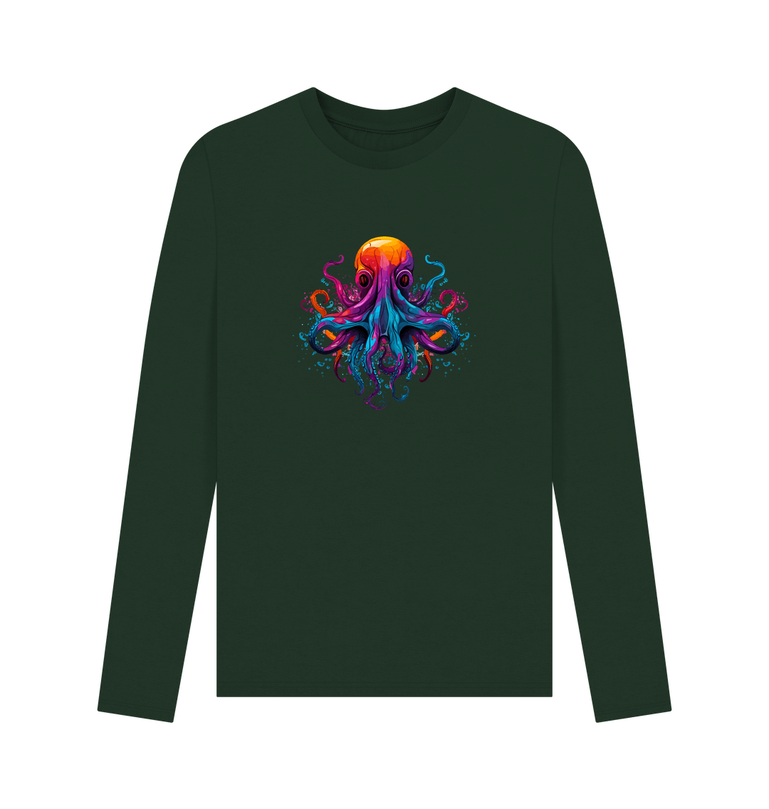 Evergreen Colour Drip Octopus Dance - Men's Long Sleeve T-shirt