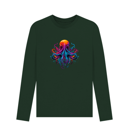 Evergreen Colour Drip Octopus Dance - Men's Long Sleeve T-shirt