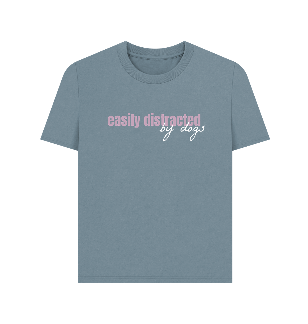 Stone Blue Easily Distracted - Women's Plain T-shirt