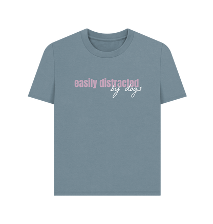 Stone Blue Easily Distracted - Women's Plain T-shirt