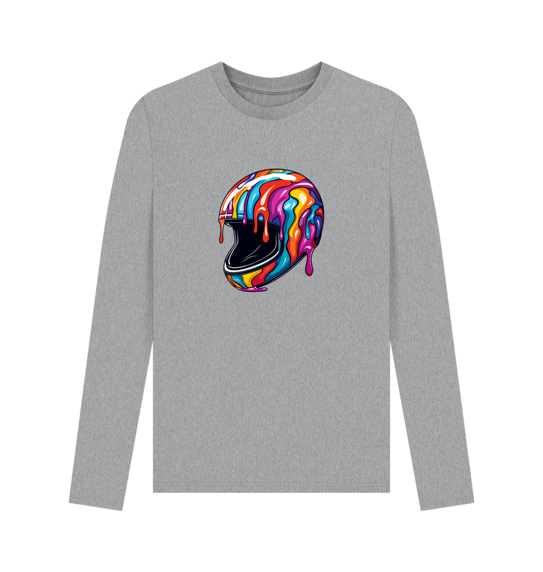 Athletic Grey Colour Drip Helmet - Men's Long Sleeve T-shirt