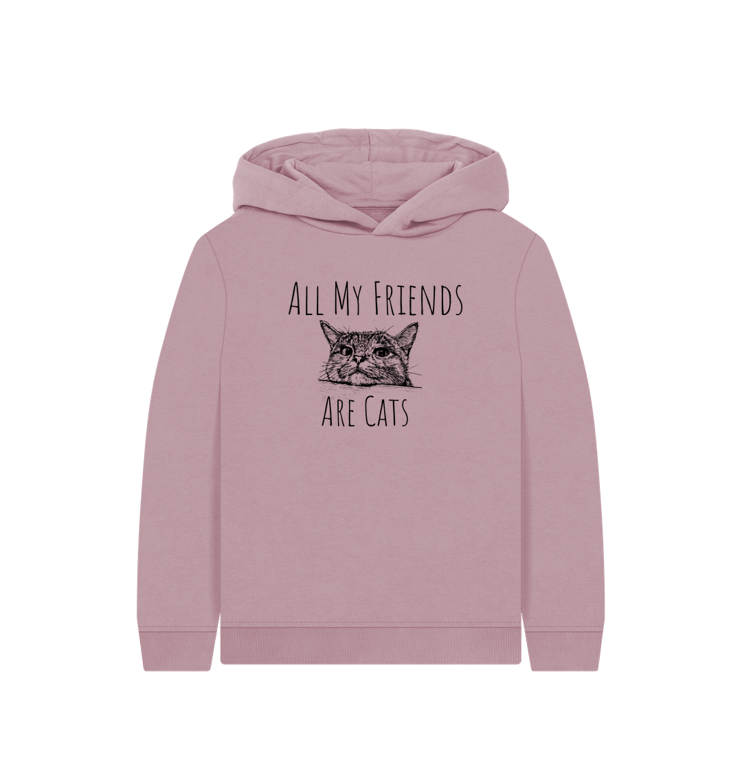 Mauve Friendly Cat - Kids' Pullover Hoody