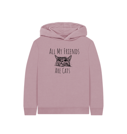 Mauve Friendly Cat - Kids' Pullover Hoody