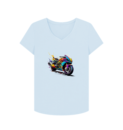 Sky Blue Printed T-shirt Front