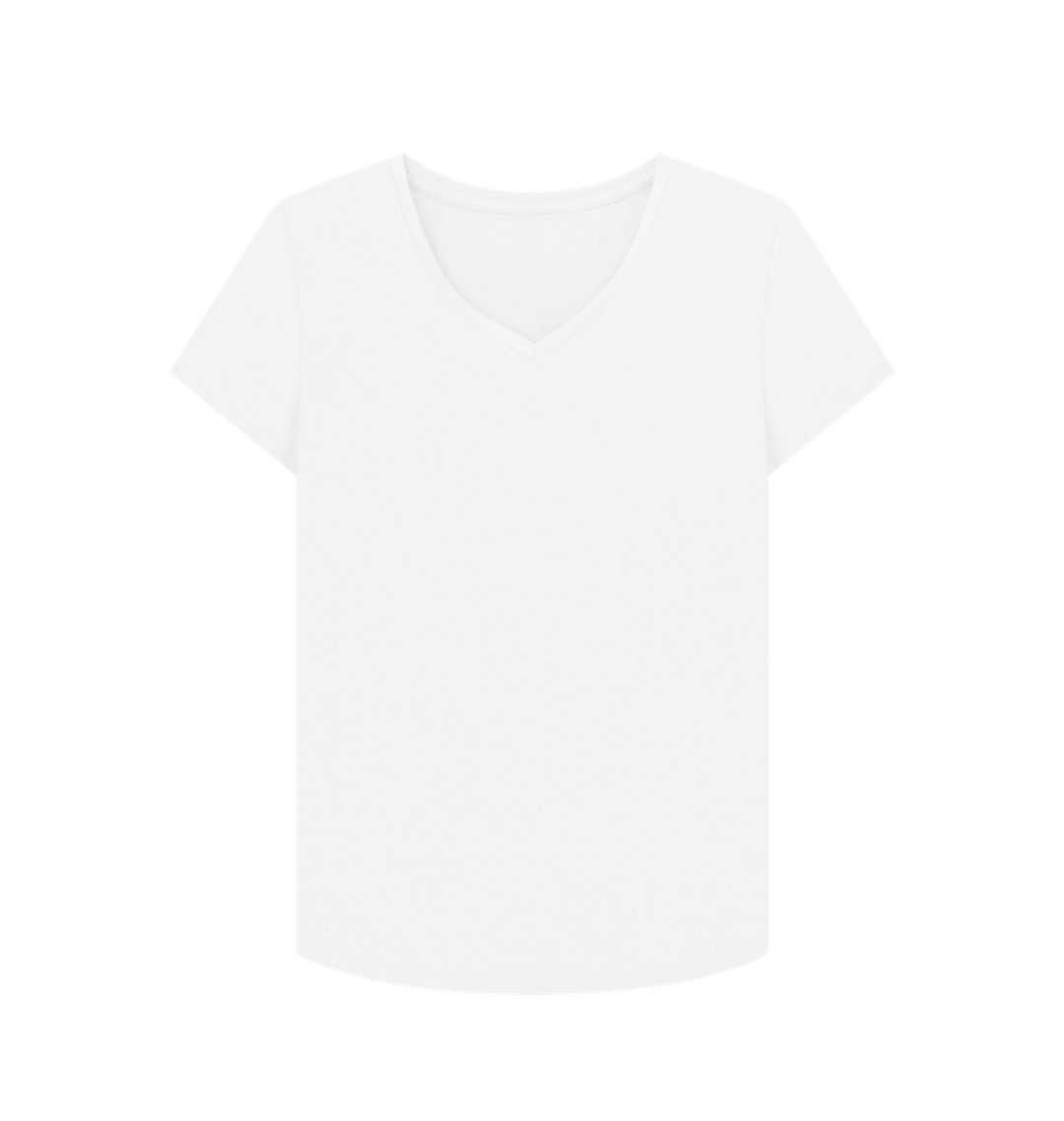 White Plain Women's V-Neck T-shirt