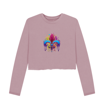 Mauve Printed Boxy Jumpers Front