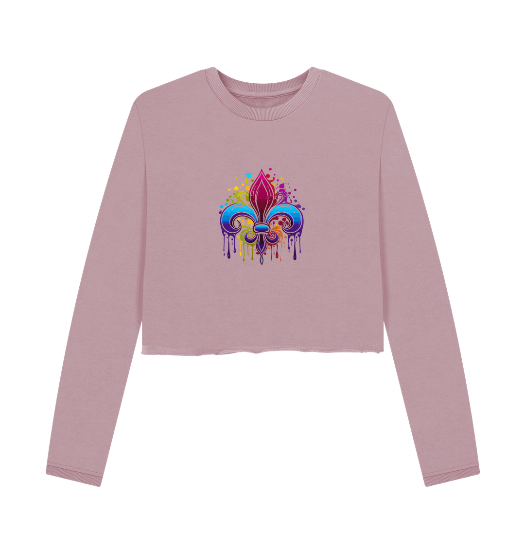 Mauve Colour Drip Spade - Women's Boxy Jumper